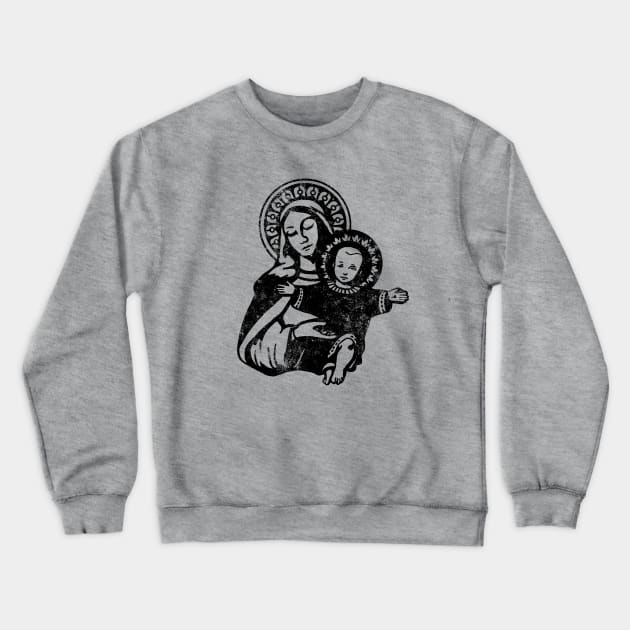 Mary The Madonna With Baby Jesus Crewneck Sweatshirt by Doodl